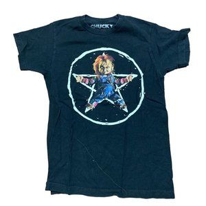 Chucky Pentagram Tee T-Shirt Small Ripple Junction Movie TV Promo Horror Cult
